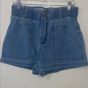 SHEIN High Waist Blue Denim Women's Shorts